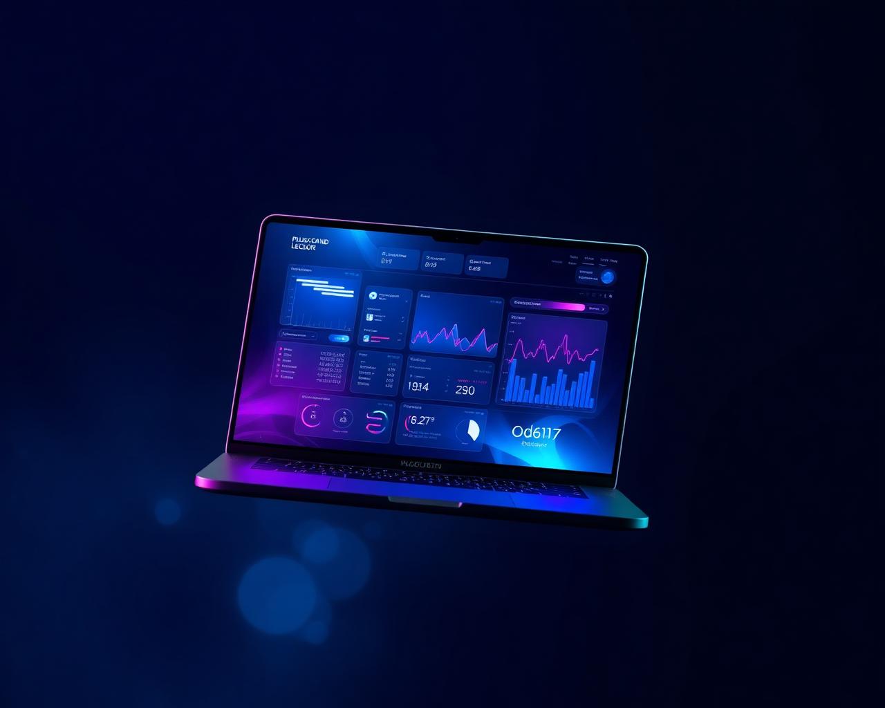 Mockup de dashboard futurista